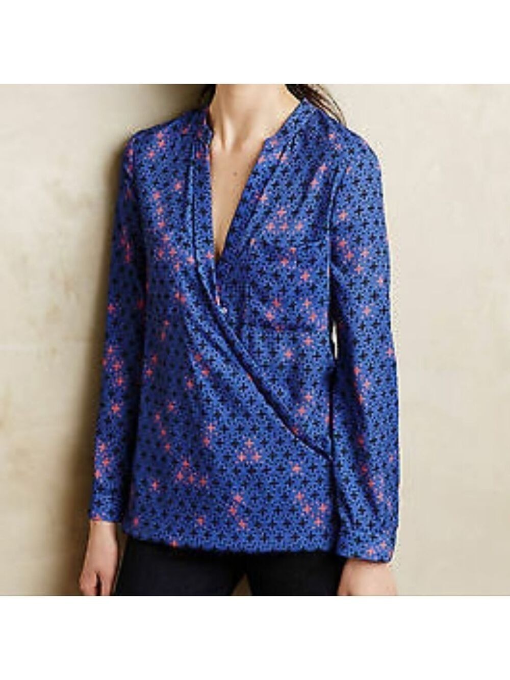 Anthropologie Maeve Eva Wrap Blouse